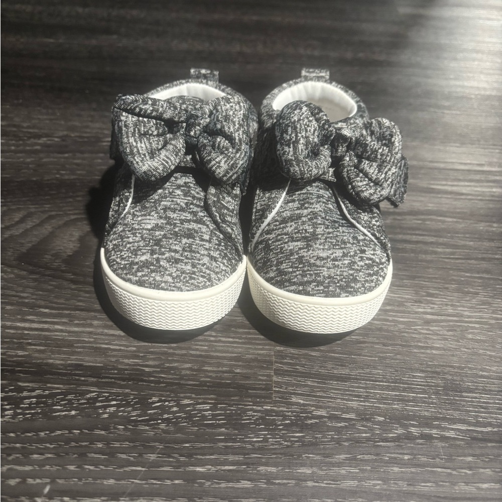 Gray Slip-On Sneakers with White Sole